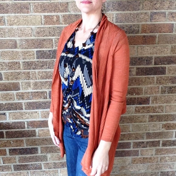 exc MOTH anthropologie terra cotta cardigan XS S - Picture 2 of 7